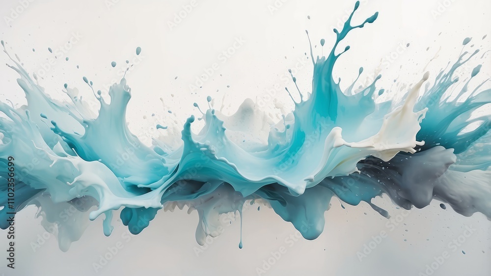Abstract blue and white paint splashes on light background Abstract blue and white paint splashes on light background