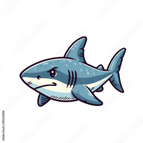 Cartoon shark isolated vector illustration