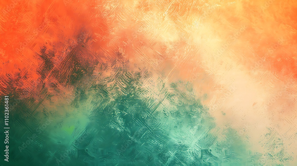 Fototapeta premium Abstract Green and Orange Textured Background