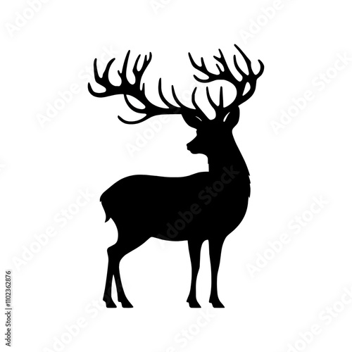 deer silhouette vector design with a white background photo