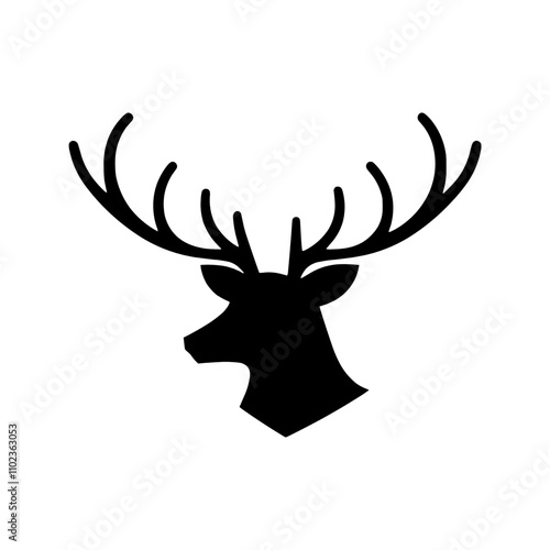 deer silhouette vector design with a white background