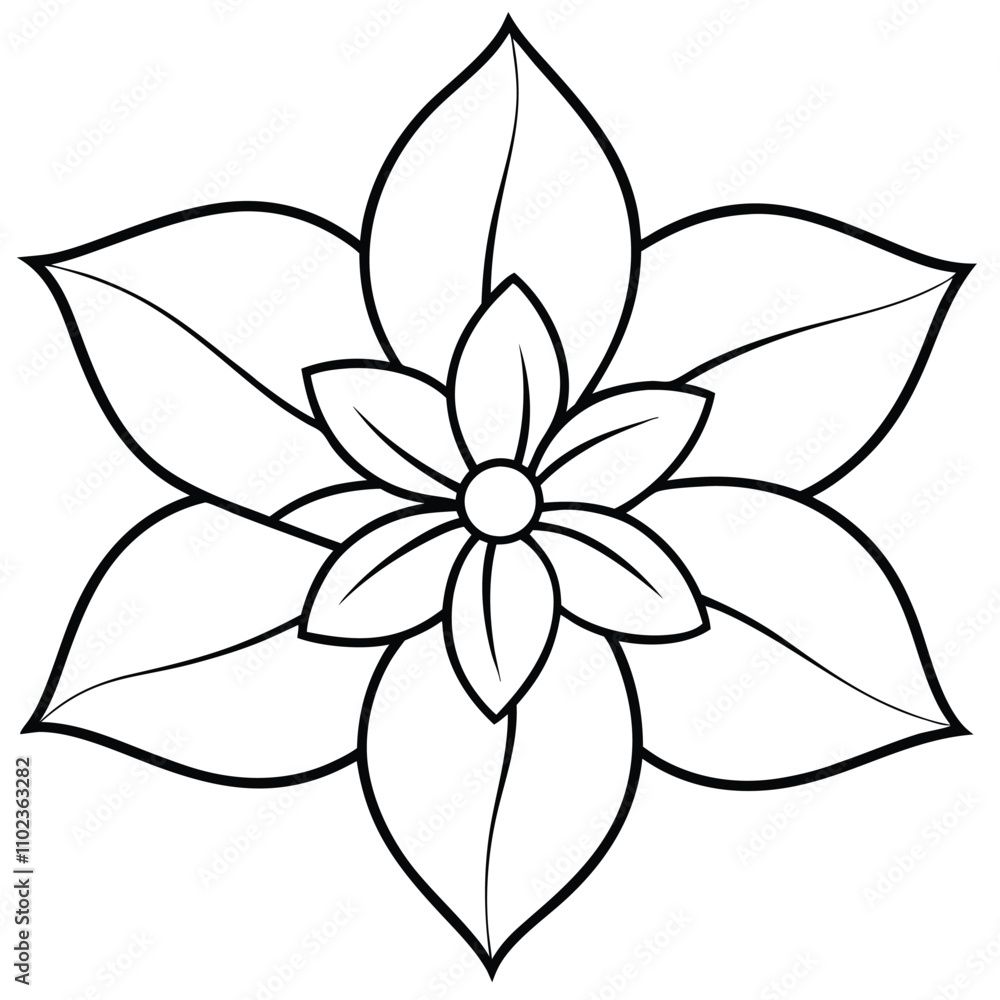 ymmetrical Petals and Organic Line Art, Perfect for Nature-Inspired and Botanical Graphic Art ymmetrical Petals and Organic Line Art, Perfect for Nature-Inspired and Botanical Graphic Art