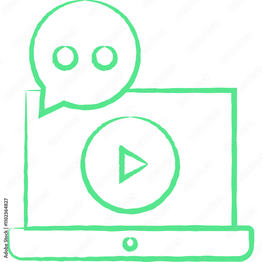 Video single line vector icon Video single line vector icon