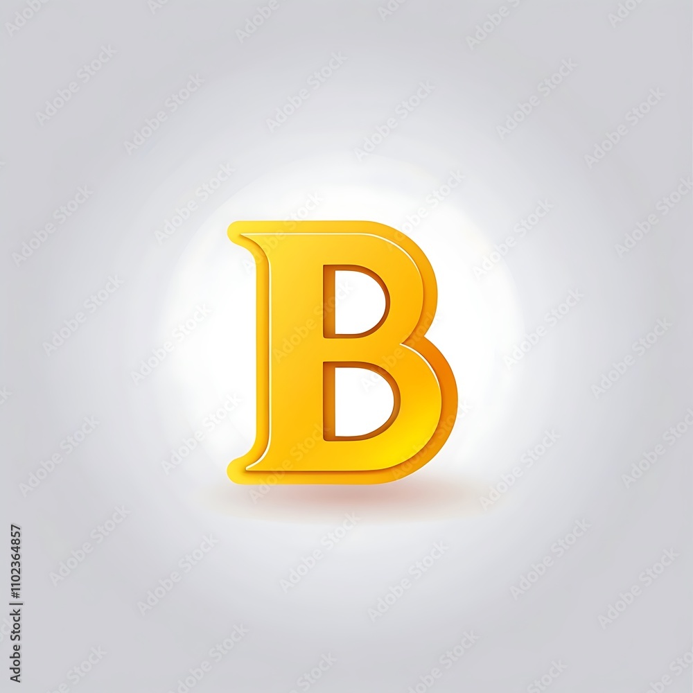 vibrant yellow letter B icon logo for Adobe Stock UI UX button vibrant yellow letter B icon logo for Adobe Stock UI UX button