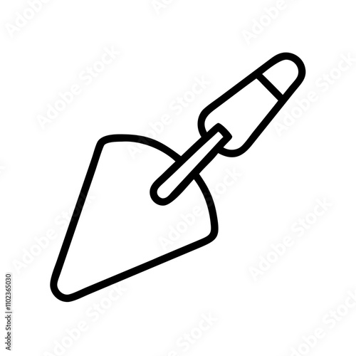 Cement trowel icon for construction and finishing