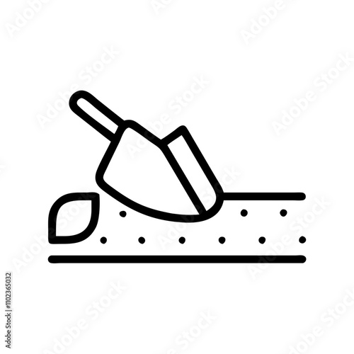 Concrete screed icon for smoothing construction surfaces