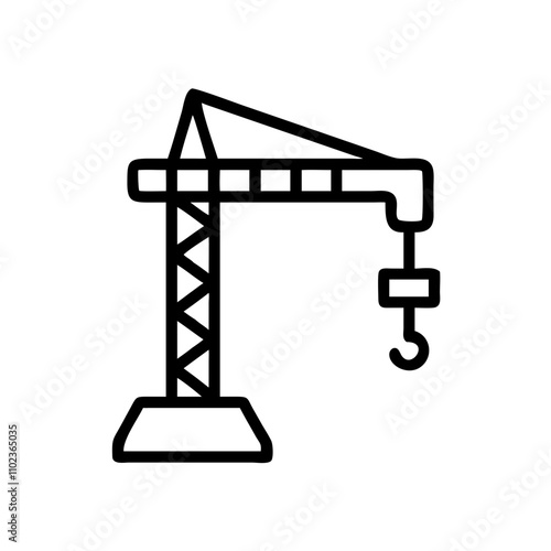 Crane icon for heavy construction work