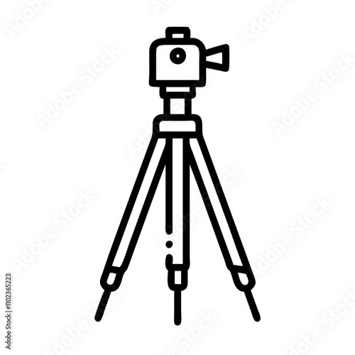 Survey tripod icon for construction site alignment
