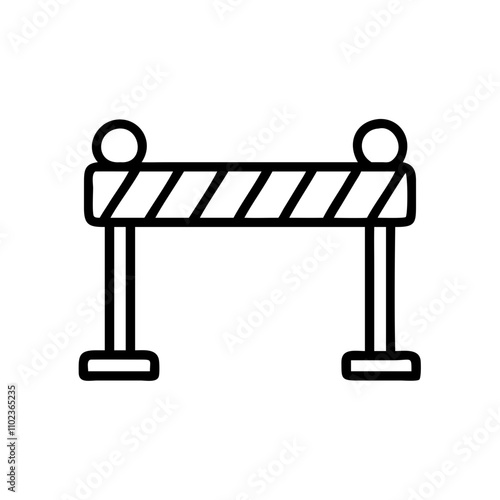 Traffic barrier icon for construction safety and roadwork