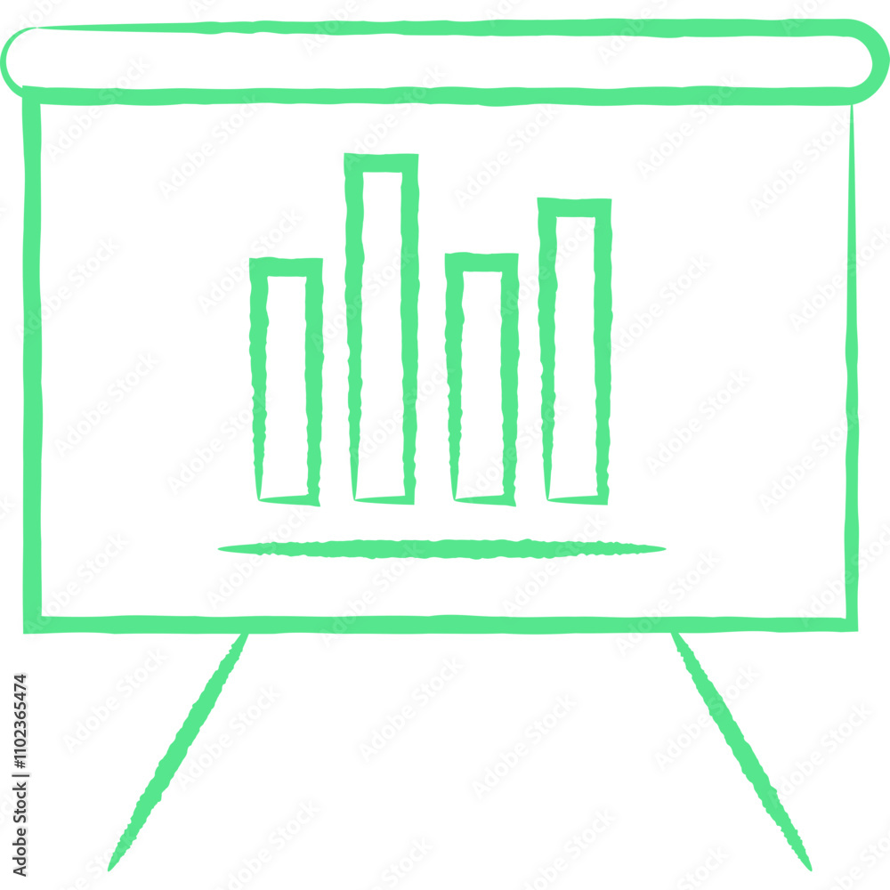 Analytics board single line vector icon Analytics board single line vector icon