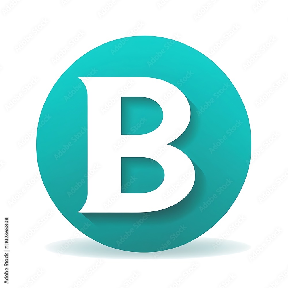 sleek teal letter B icon logo for Adobe Stock UI UX button sleek teal letter B icon logo for Adobe Stock UI UX button