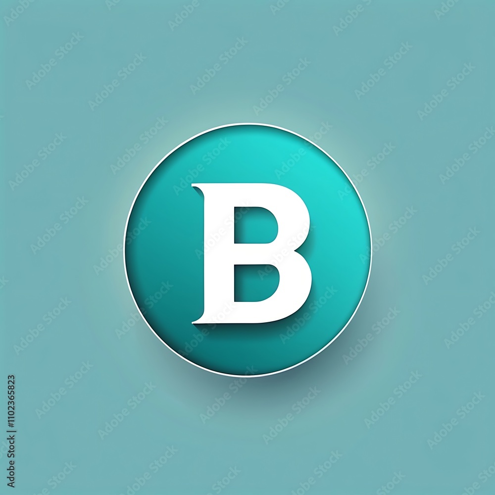 sleek teal letter B icon logo for Adobe Stock UI UX button sleek teal letter B icon logo for Adobe Stock UI UX button
