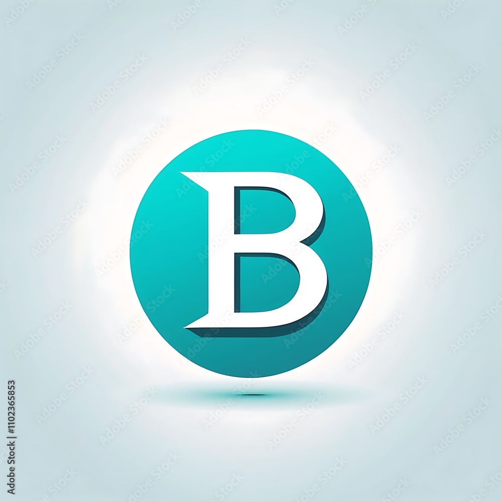 sleek teal letter B icon logo for Adobe Stock UI UX button sleek teal letter B icon logo for Adobe Stock UI UX button