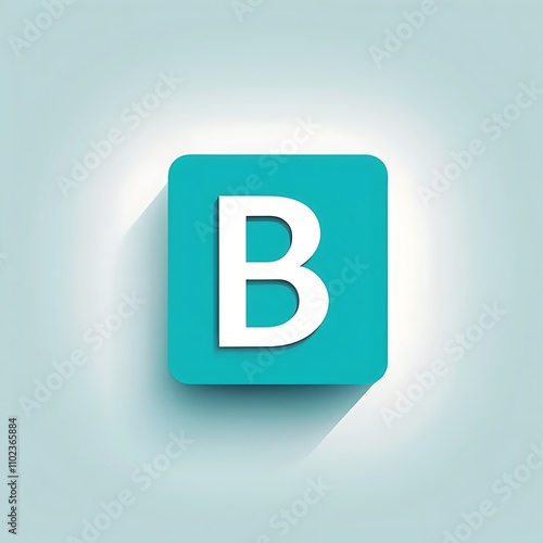 sleek teal letter B icon logo for Adobe Stock UI UX button