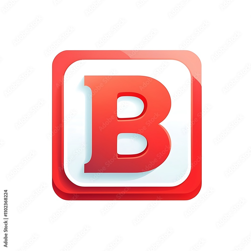 letter B red icon logo design for Adobe Stock UI UX button letter B red icon logo design for Adobe Stock UI UX button