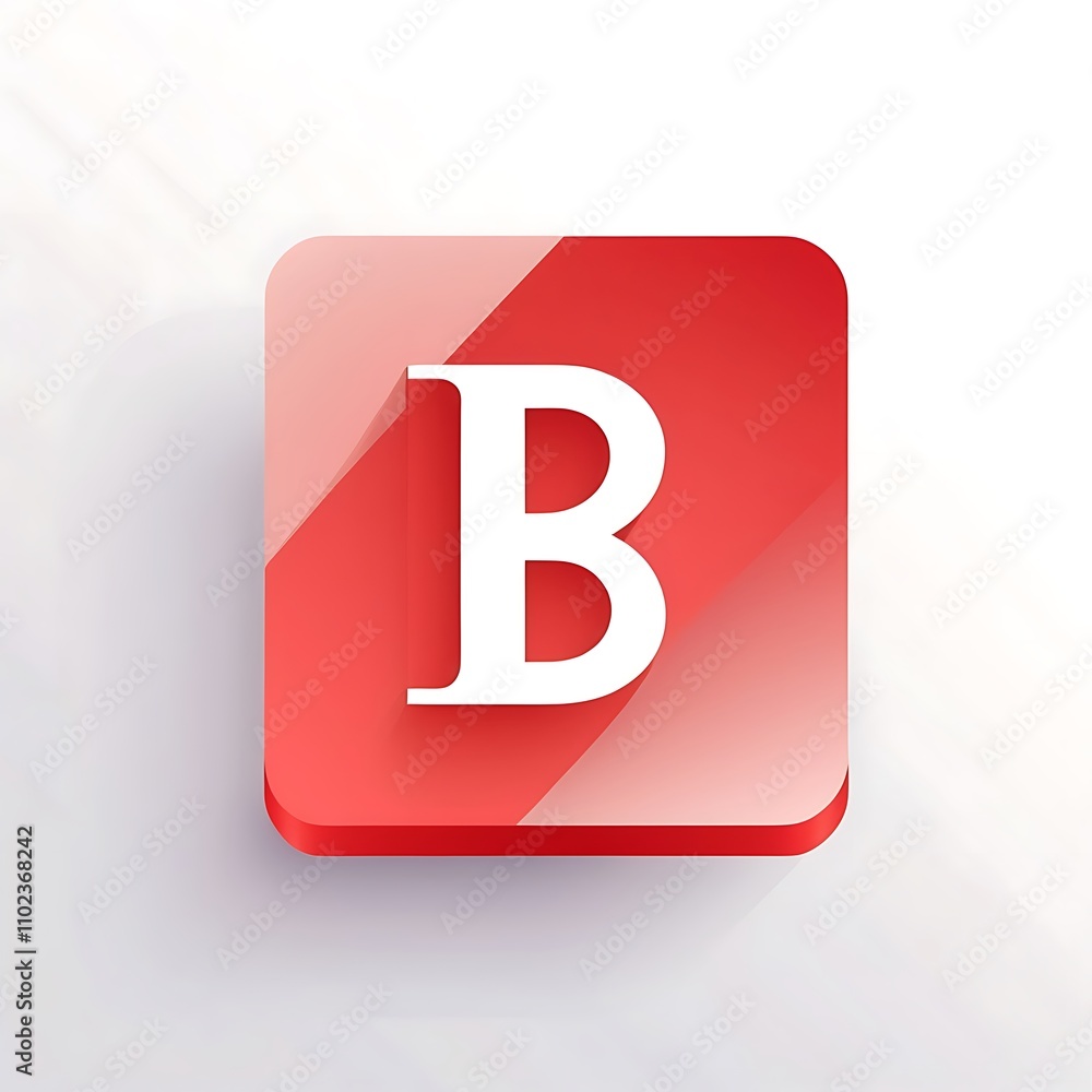 letter B red icon logo design for Adobe Stock UI UX button letter B red icon logo design for Adobe Stock UI UX button