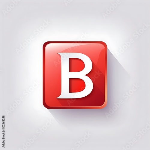 letter B red icon logo design for Adobe Stock UI UX button