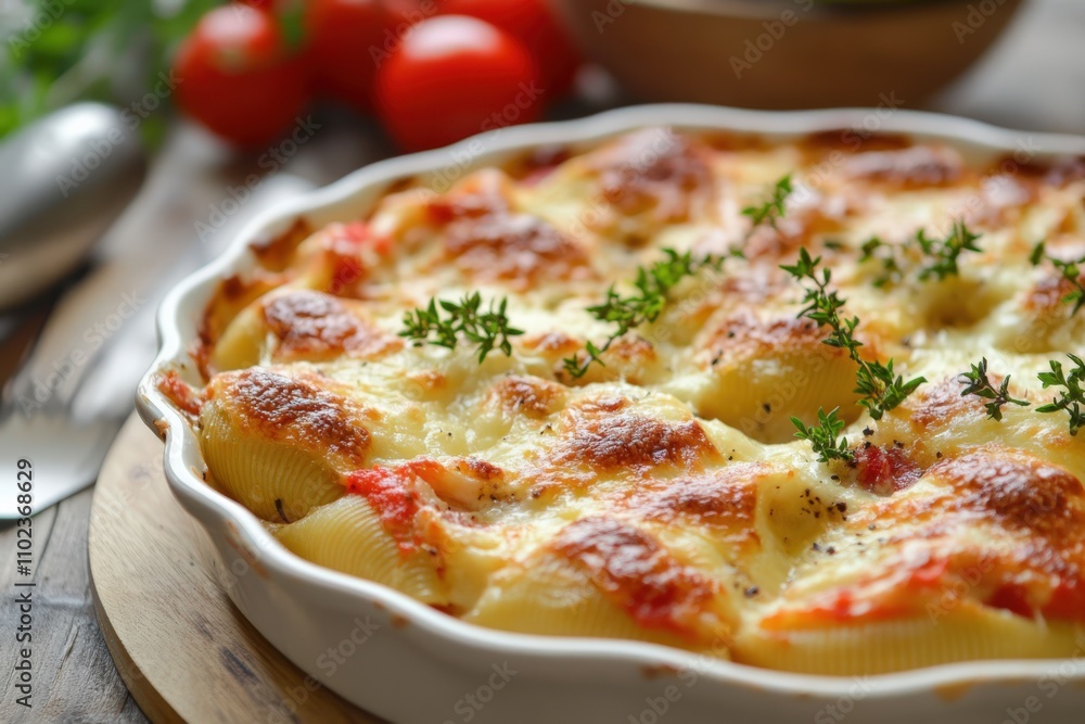 Stuffed Shells Trio: Rich Three-Cheese Filling with Tomato Sauce and Parmesan Topping Stuffed Shells Trio: Rich Three-Cheese Filling with Tomato Sauce and Parmesan Topping