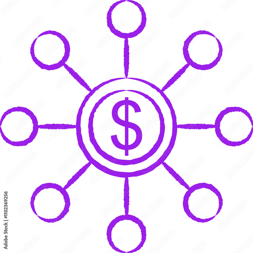 Dollar network single illustration vector icon Dollar network single illustration vector icon
