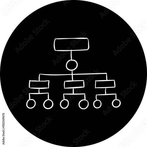 Flowchart single illustration vector icon