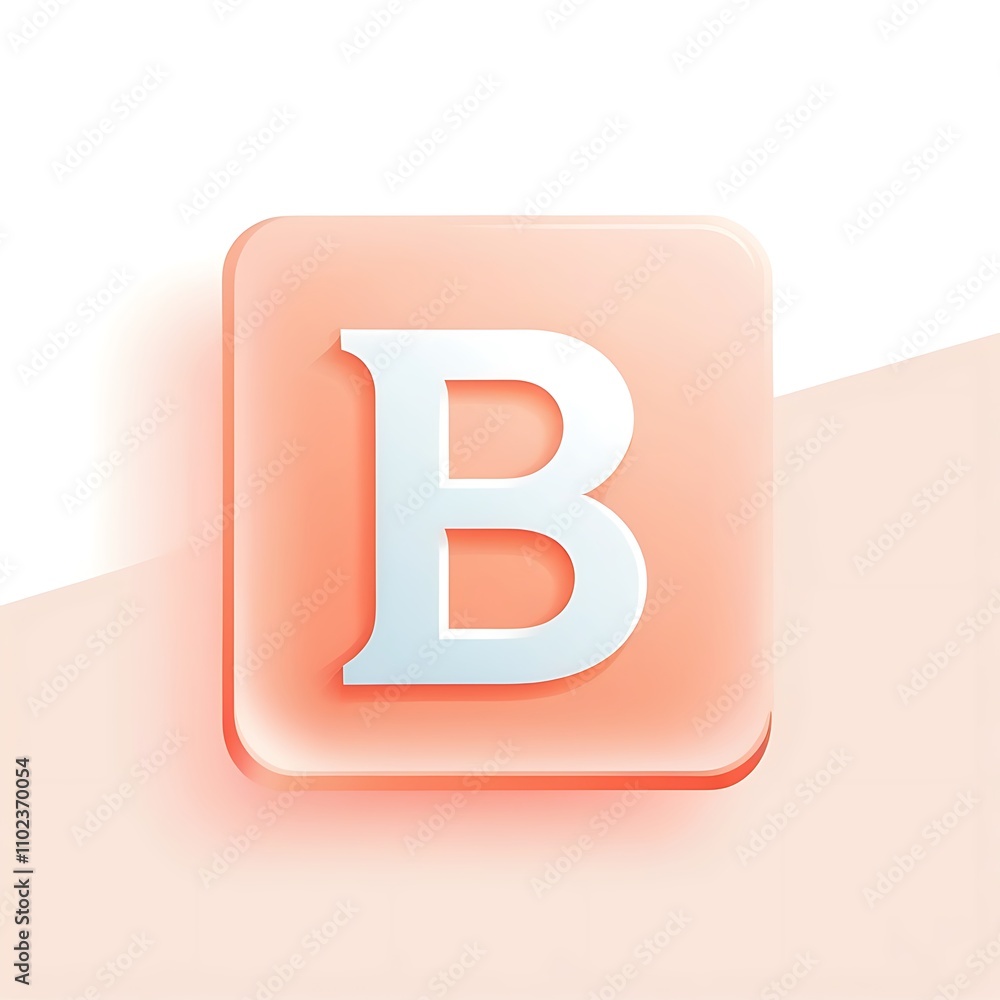 elegant peach letter B icon logo for Adobe Stock UI UX button elegant peach letter B icon logo for Adobe Stock UI UX button