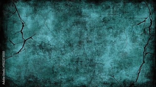 Dark teal grunge textured background with cracks.