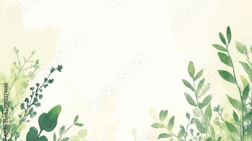 Wallpaper Mural Delicate, artistic watercolor-style floral border. Torontodigital.ca