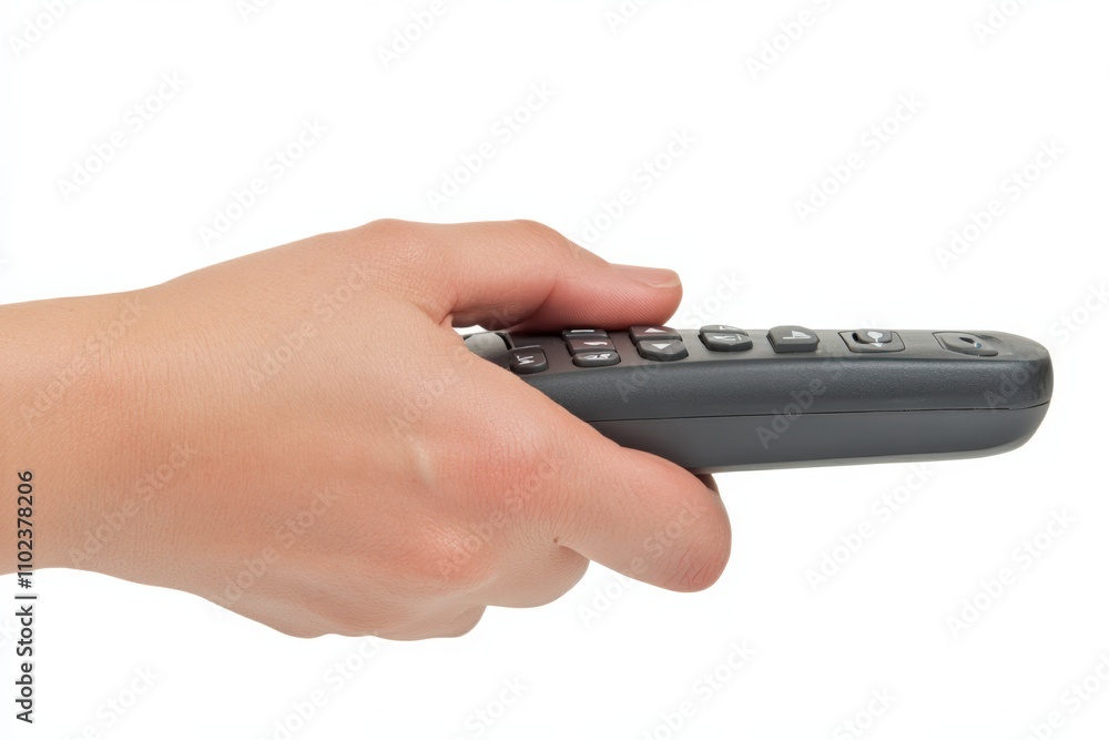 Turn On TV. Hand Holding Remote Control Watching Television Turn On TV. Hand Holding Remote Control Watching Television