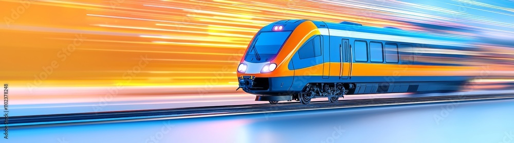 Naklejka premium In a bustling city, the concept of mobility evolution is exemplified by the seamless motion of hyperloop and autonomous vehicles.