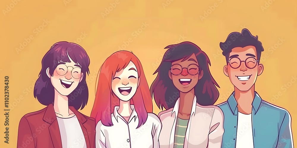 Happy friendly multiracial team laughing working together at corporate briefing Happy friendly multiracial team laughing working together at corporate briefing