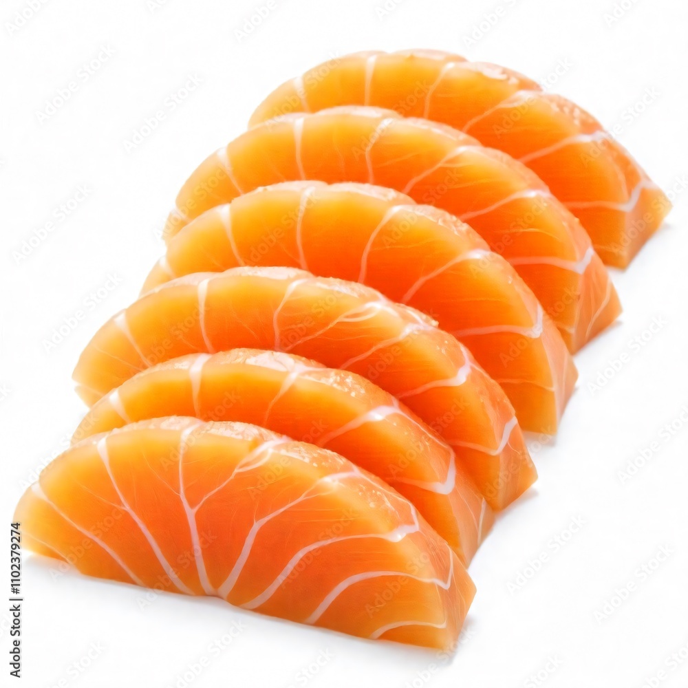 a pile of raw salmon on a white background. a pile of raw salmon on a white background.