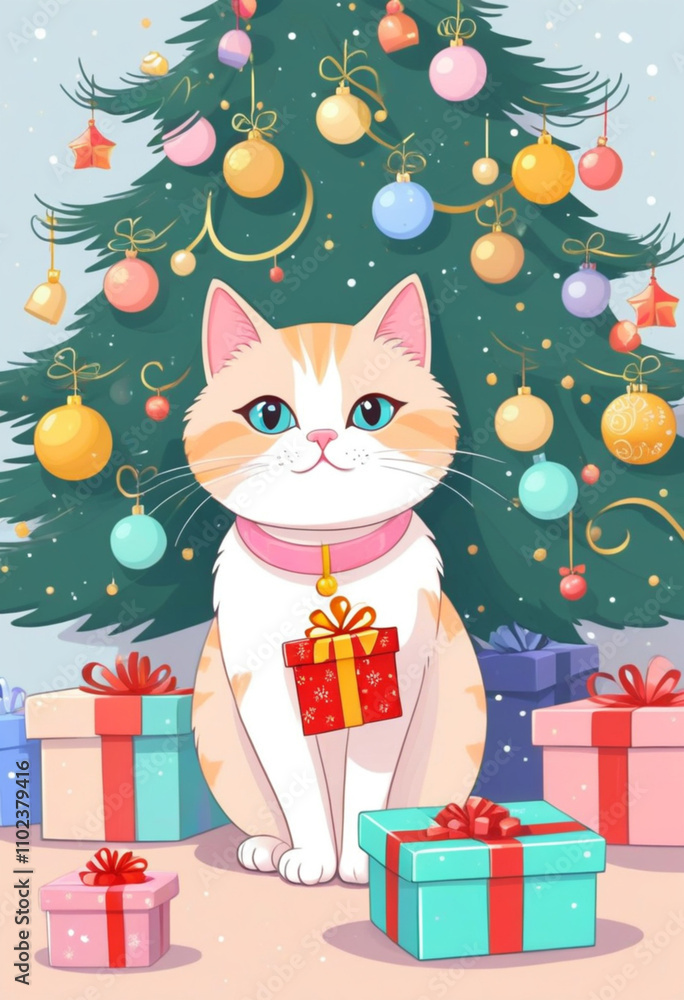 Obraz premium cat and gifts