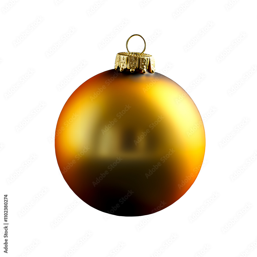 Golden Christmas Ornament on Transparent Background - Festive Holiday Decoration Golden Christmas Ornament on Transparent Background - Festive Holiday Decoration