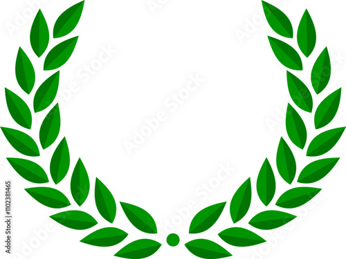 Icon of olive wreath of olive leaves green in two shades. Symbol and sign of the Roman Empire and Republic. Olive leaves icon.
