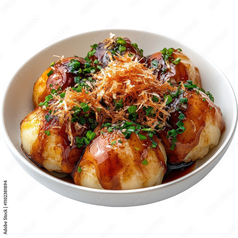Delicious savory Japanese street food dish. transparent background Delicious savory Japanese street food dish. transparent background