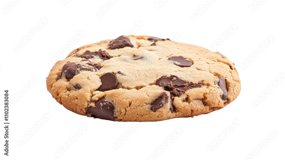Delicious chocolate chip cookie on white background. transparent background Delicious chocolate chip cookie on white background. transparent background