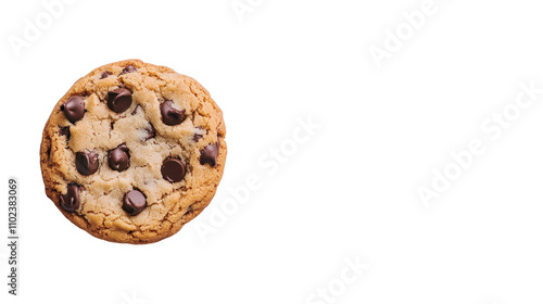 Delicious chocolate chip cookie on a plate transparent background