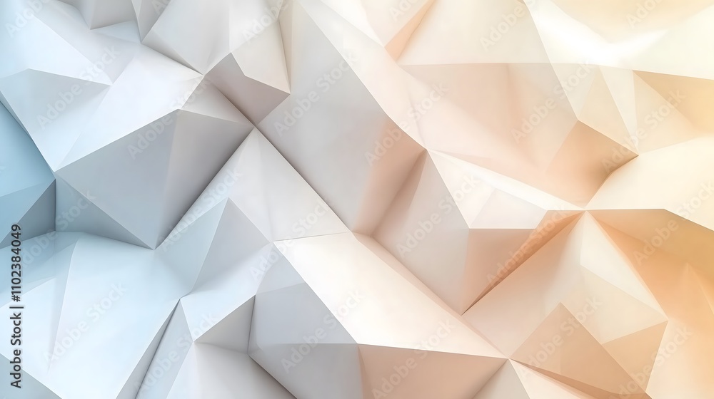 Fototapeta premium Soft Tones in Faceted Abstract Art