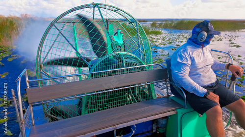 Airboat Ride through the Swamps and grasslands of Florida - ORLANDO, UNITED STATES - OCTOBER 31, 2024 photo