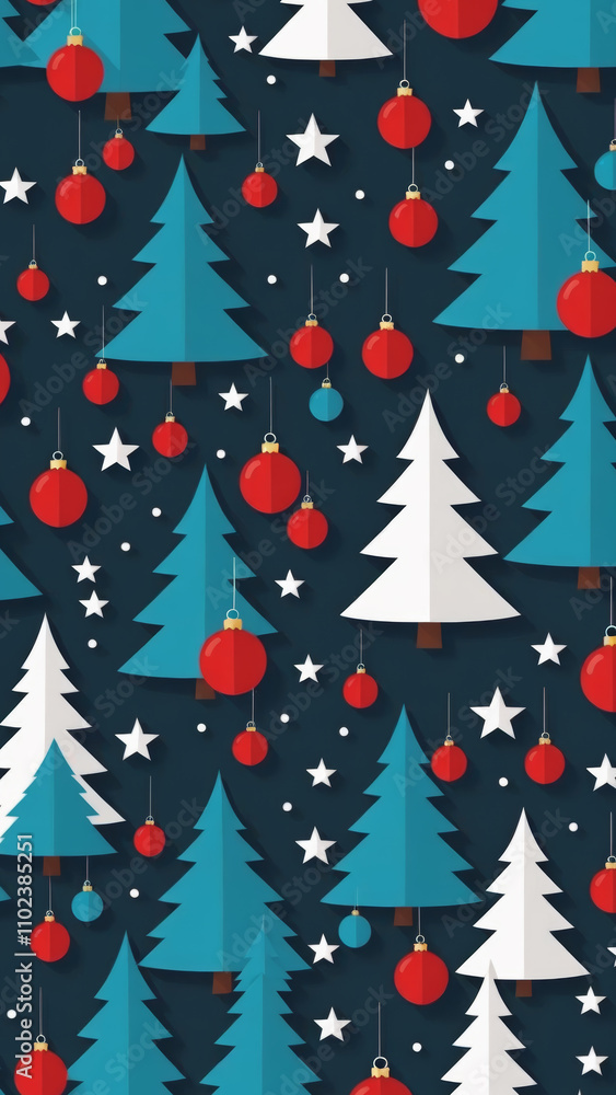 Flat Christmas Greeting Card Design Flat Christmas Greeting Card Design