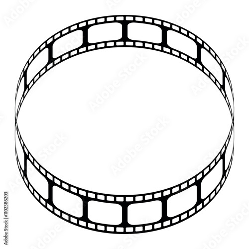 Circular Film Strip Vector - Tape going Around Forming a Circle. 100% Transparency.
