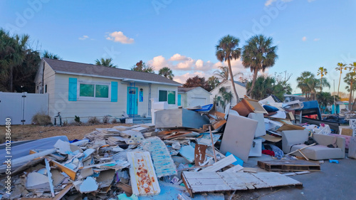 Storm damage after a hurricane in Florida - SAINT PETERSBURG, USA - NOVEMBER 1 2024