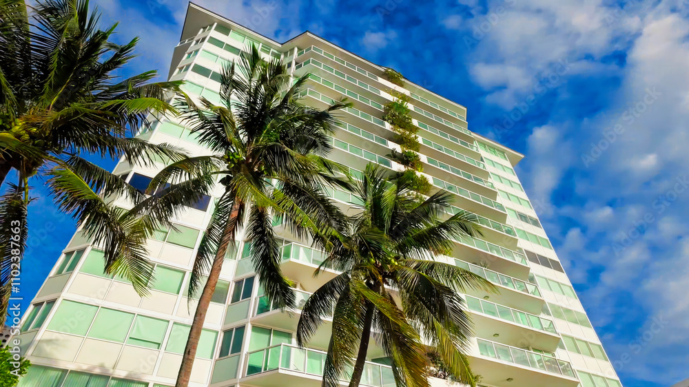 Fototapeta premium Luxury apartments in Miami Beach Florida - MIAMI, UNITED STATES - NOVEMBER 5, 2024