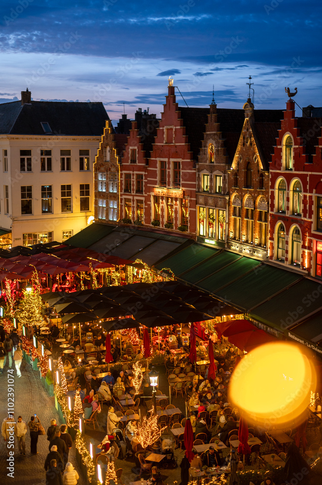 Fototapeta premium Christmas Market in Bruges, Belgium
