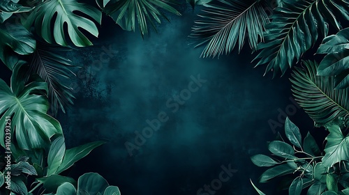 A clean and elegant green gradient background, featuring dark green shades and framed by lush green leaves on the left and right sides, ideal for a modern mobile wallpaper.