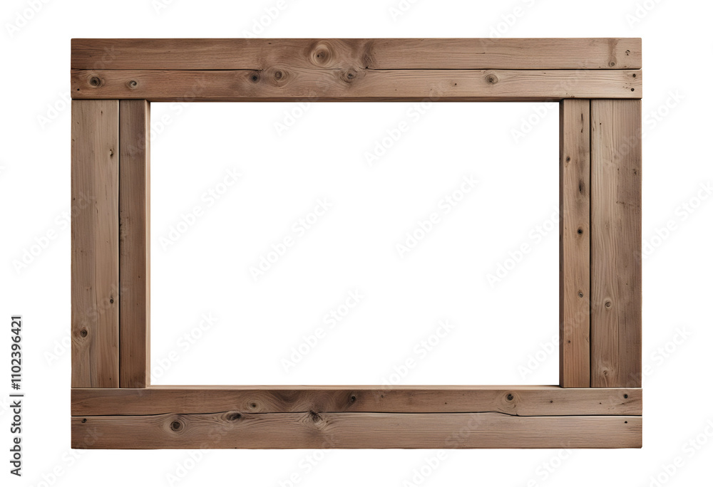 Wooden frame isolated on transparent background Wooden frame isolated on transparent background