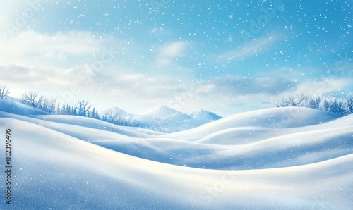 Wallpaper Mural A breathtaking winter landscape background showcasing rolling hills blanketed in pristine snow under a bright, clear sky, perfect for evoking the beauty of nature in winter Torontodigital.ca