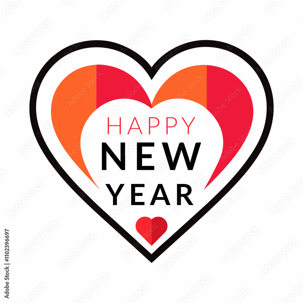 Happy New Year Typography Art Illustration Happy New Year Typography Art Illustration