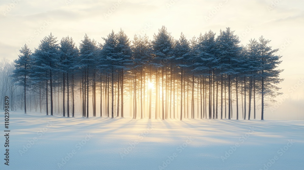 Enchanting Frosty Winter Forest | Snowy Trees and Blurred Winter Wonderland Background Enchanting Frosty Winter Forest | Snowy Trees and Blurred Winter Wonderland Background