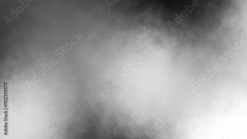 White fog or smoke on black background. 